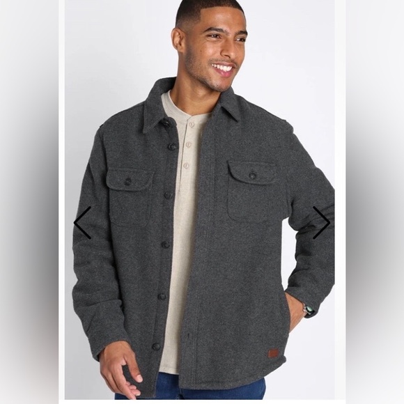 Jachs New York Men's Grey Sherpa Lined Wool Blend Shirt Jacket 
Size L - Picture 2 of 16